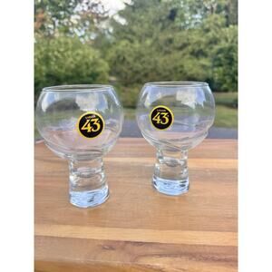 Vintage Licor 43 Cocktail Glasses Embossed Base 10 oz ~set Of 2